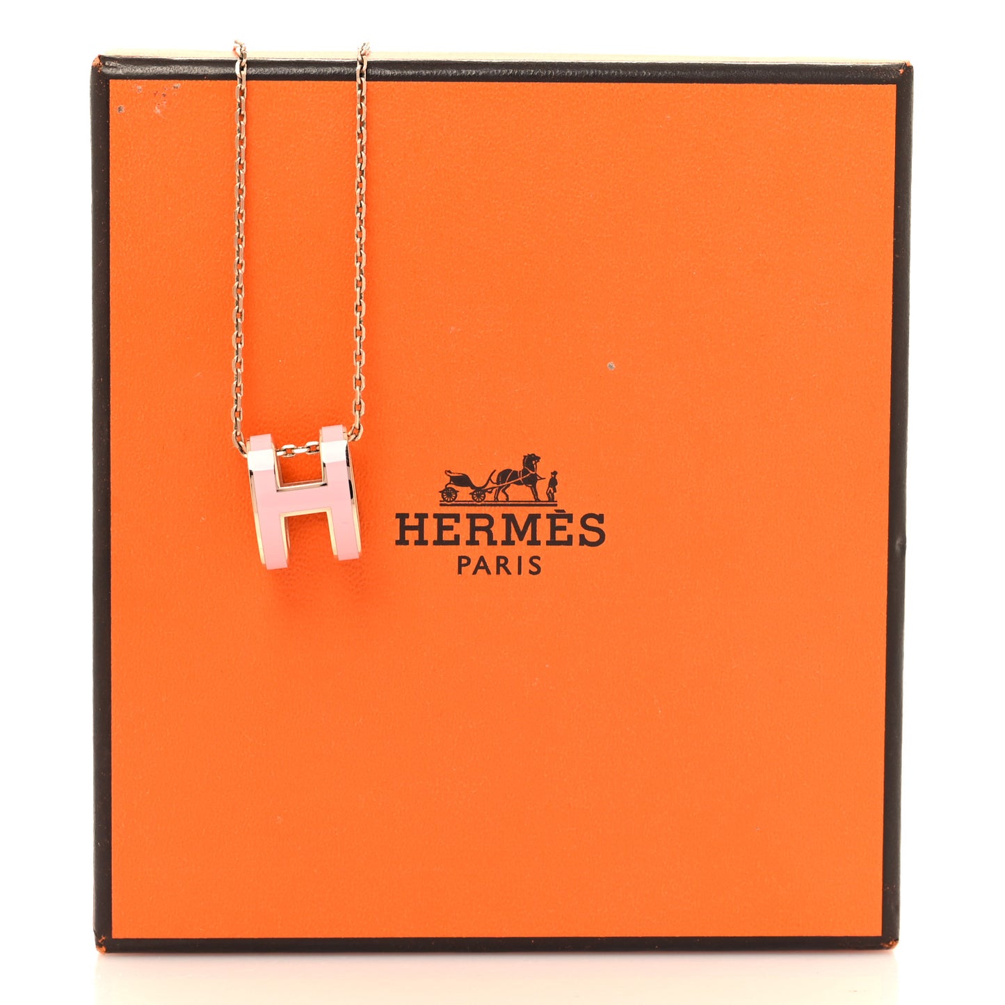 Lacquered Rose Gold Pop H Pendant Necklace Rose Dragee