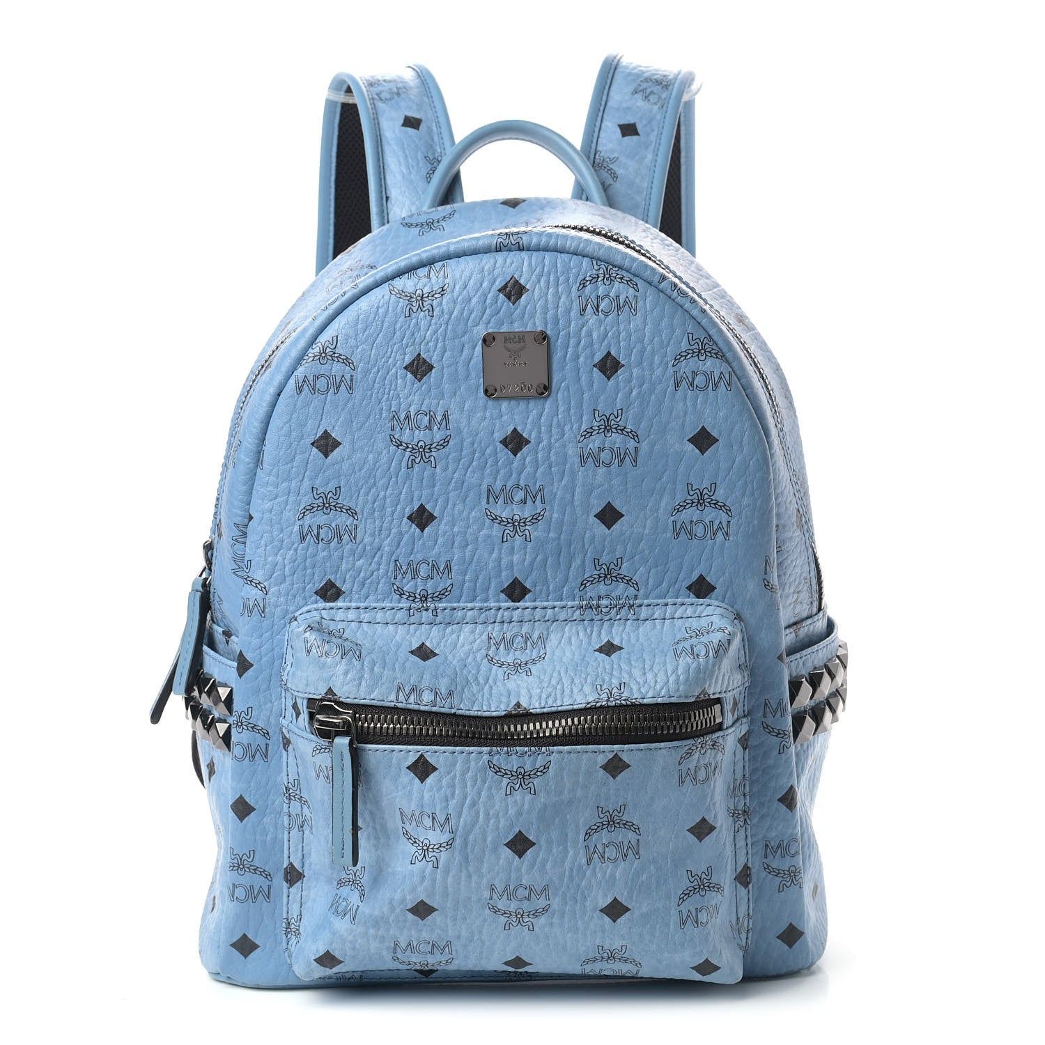 MCM Visetos Small Side Stud Stark Backpack Munich Blue 1 of 8