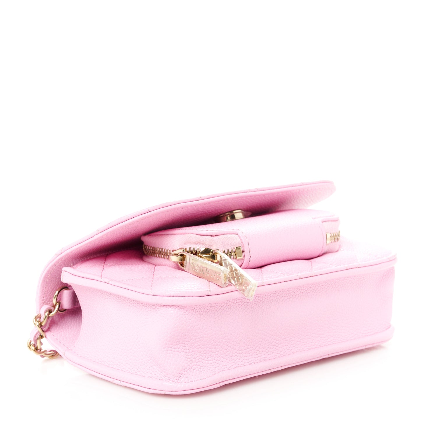 Caviar Quilted Business Affinity Clutch With Chain Flap Lilac