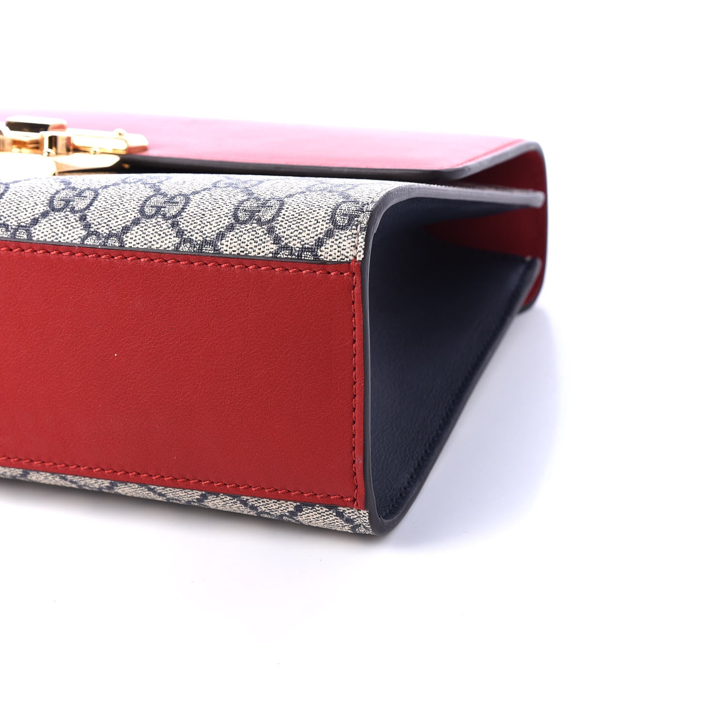 Gucci GG Supreme Monogram Moon Calfskin Medium Padlock Shoulder Bag Beige Blue Hibiscus Red Mystic White 6 of 10