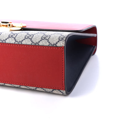 Gucci GG Supreme Monogram Moon Calfskin Medium Padlock Shoulder Bag Beige Blue Hibiscus Red Mystic White 6 of 10