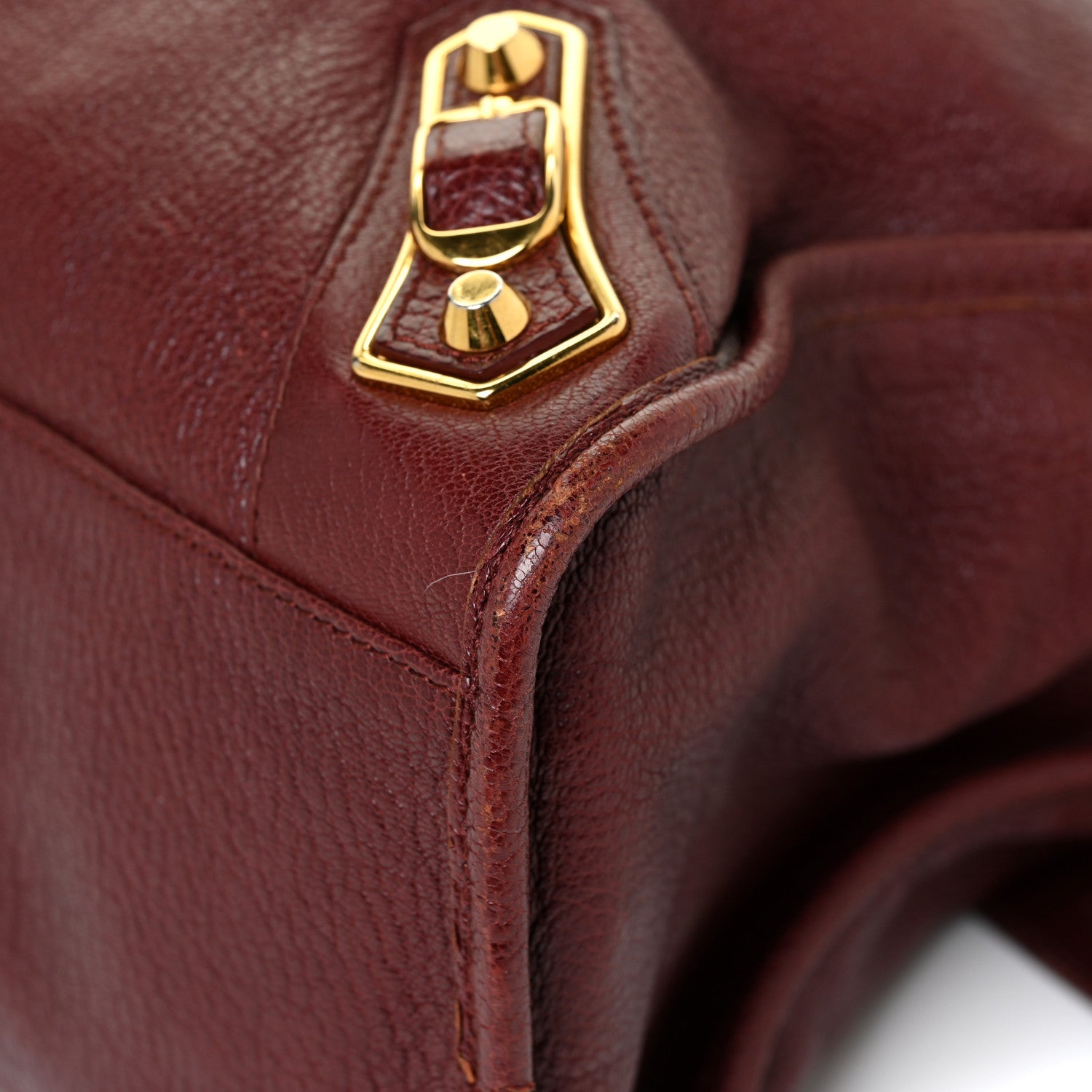 Balenciaga Chevre Gold Metallic Edge Hardware City Bordeaux 13 of 20