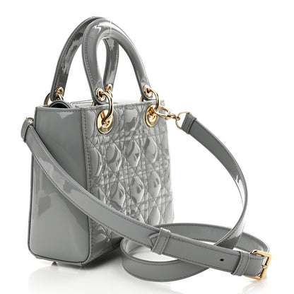 Christian Dior Patent Cannage Small Lady Dior Grey 3 of 14