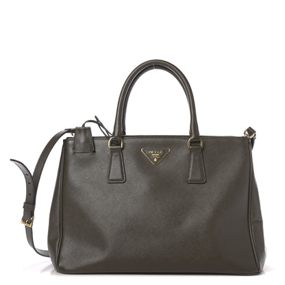 Prada Saffiano Lux Medium Galleria Double Zip Tote Militare 1 of 12