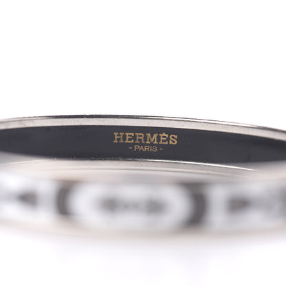 Hermes Enamel Printed Grand Apparat Narrow Bracelet 70 White 4 of 7