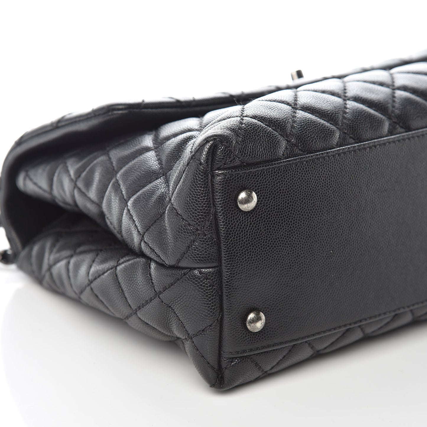 Caviar Quilted Medium Coco Handle Flap Black