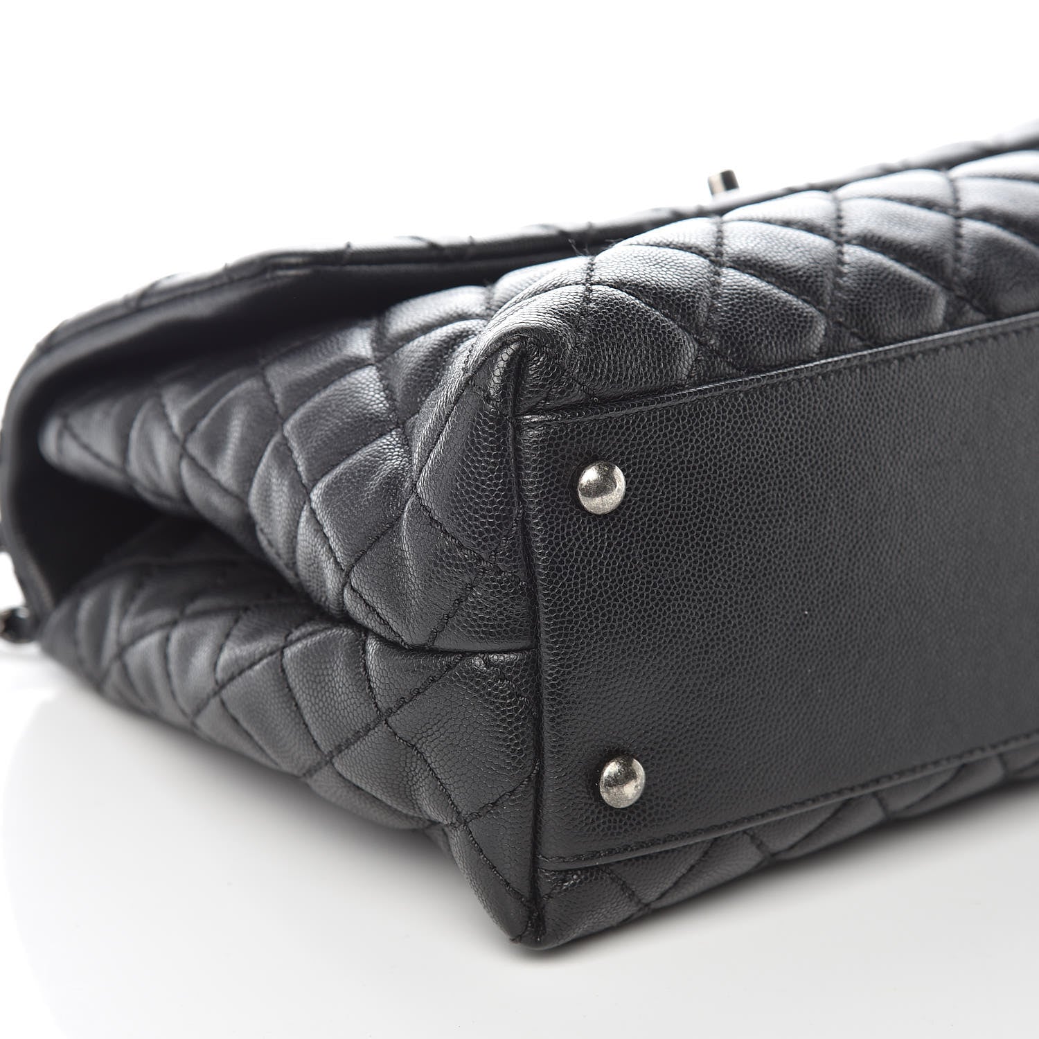 Chanel Caviar Quilted Medium Coco Handle Flap Black 8 of 9