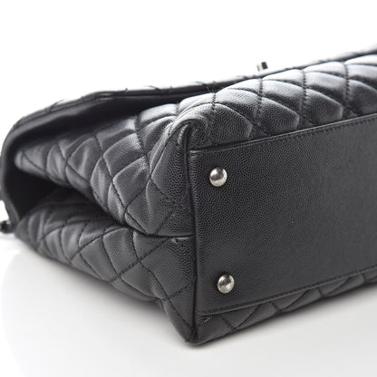 Chanel Caviar Quilted Medium Coco Handle Flap Black 8 of 9