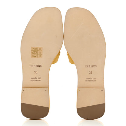 Hermes Epsom Oran Sandals 36 Jaune Sable 5 of 9