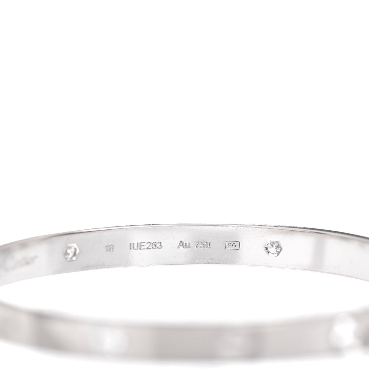 18K White Gold 4 Diamond LOVE Bracelet 18