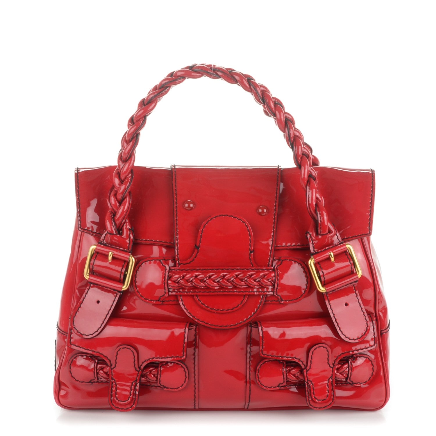 Valentino Garavani Patent Large Histoire Red 1 of 8