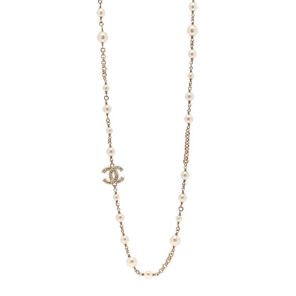 Chanel Pearl CC Necklace Light Gold 1 of 4