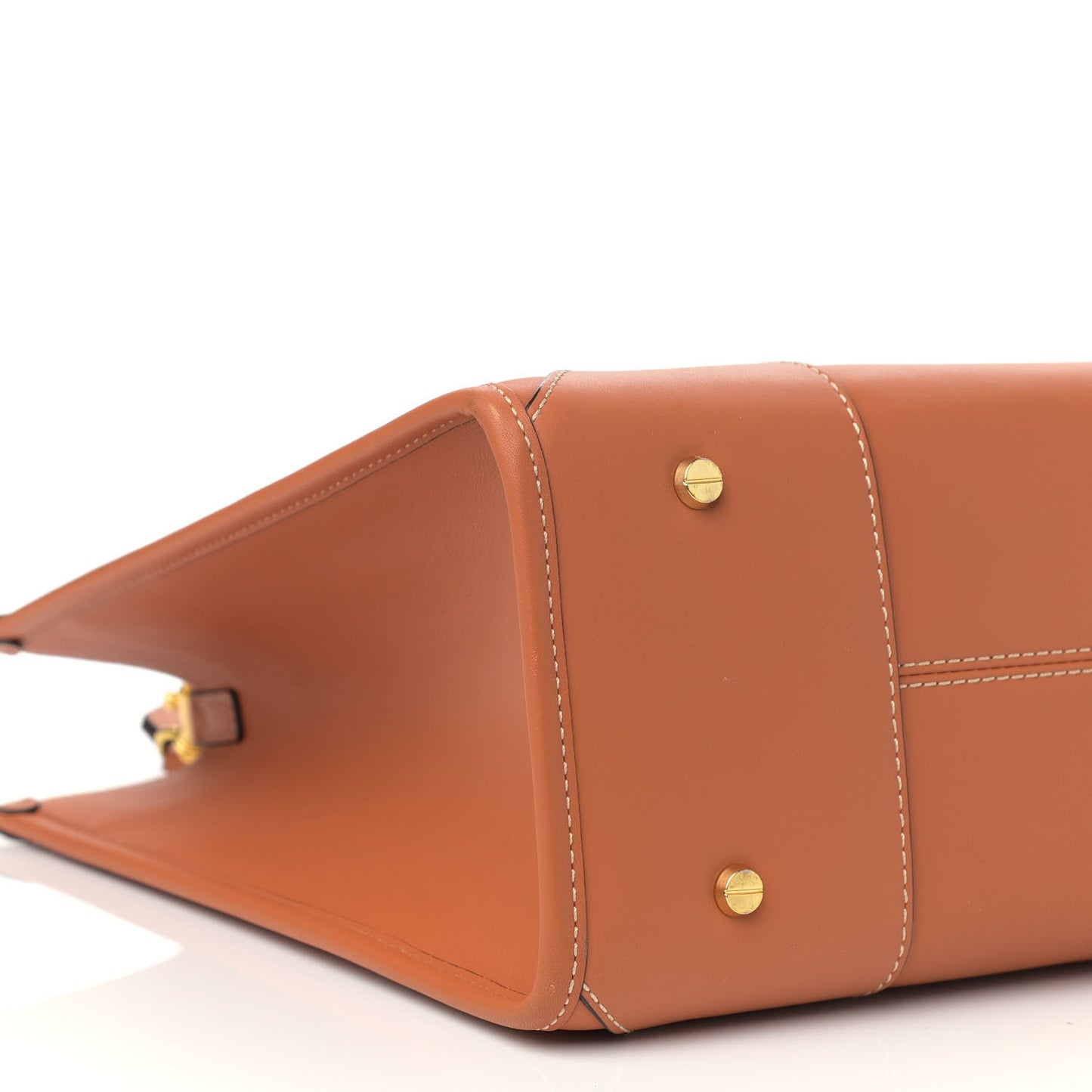 Calfskin Logo Large Tote Cognac