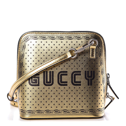 Gucci X SEGA Calfskin GUCCY Stars Mini Dome Shoulder Bag Gold 1 of 10