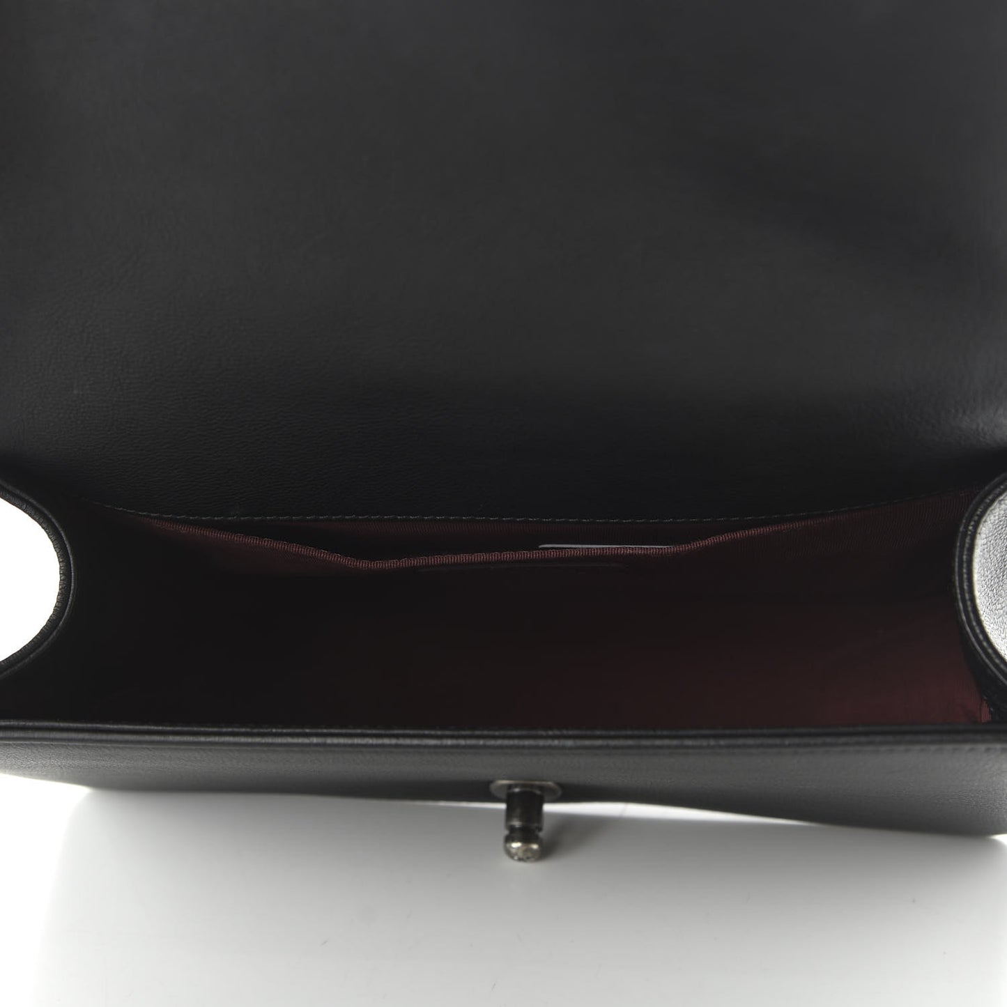 Calfskin Double Stitch Medium Boy Flap Black