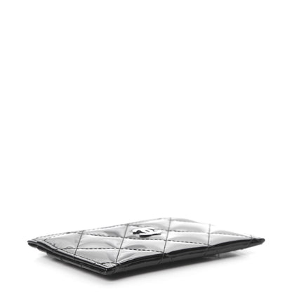 Chanel Patent Calfskin Quilted Card Holder Black 4 of 9