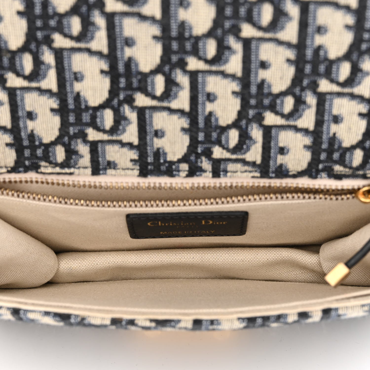 Christian Dior Oblique Small DiorAddict Flap Bag Navy Blue 5 of 14