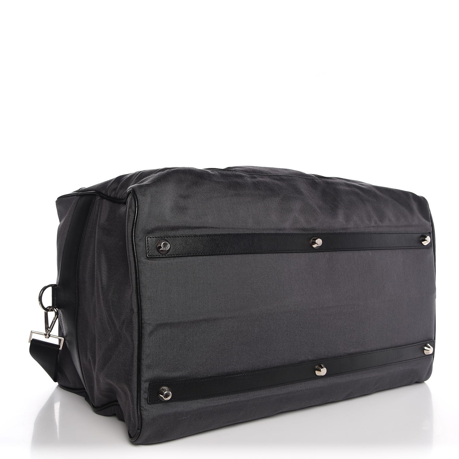 Prada Canvas Canapa Saffiano Duffle Bag Marmo Black 4 of 7