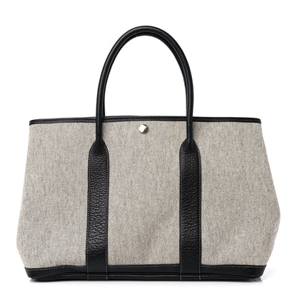 Hermes Toile Buffle Skipper Garden Party 36 MM Tote Black 1 of 14