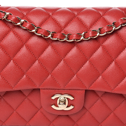 Chanel Caviar Quilted Medium Double Flap Red 10 of 11