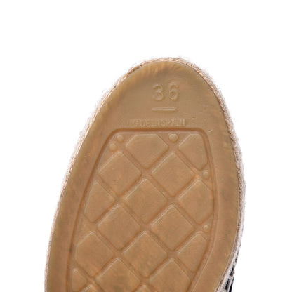 Chanel Metallic Tweed Lambskin CC Espadrilles 36 Black Silver 8 of 10