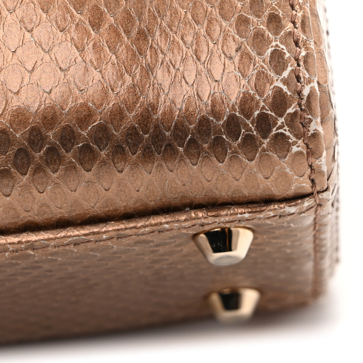Metallic Snakeskin Mini Lady Dior Light Gold Multicolor