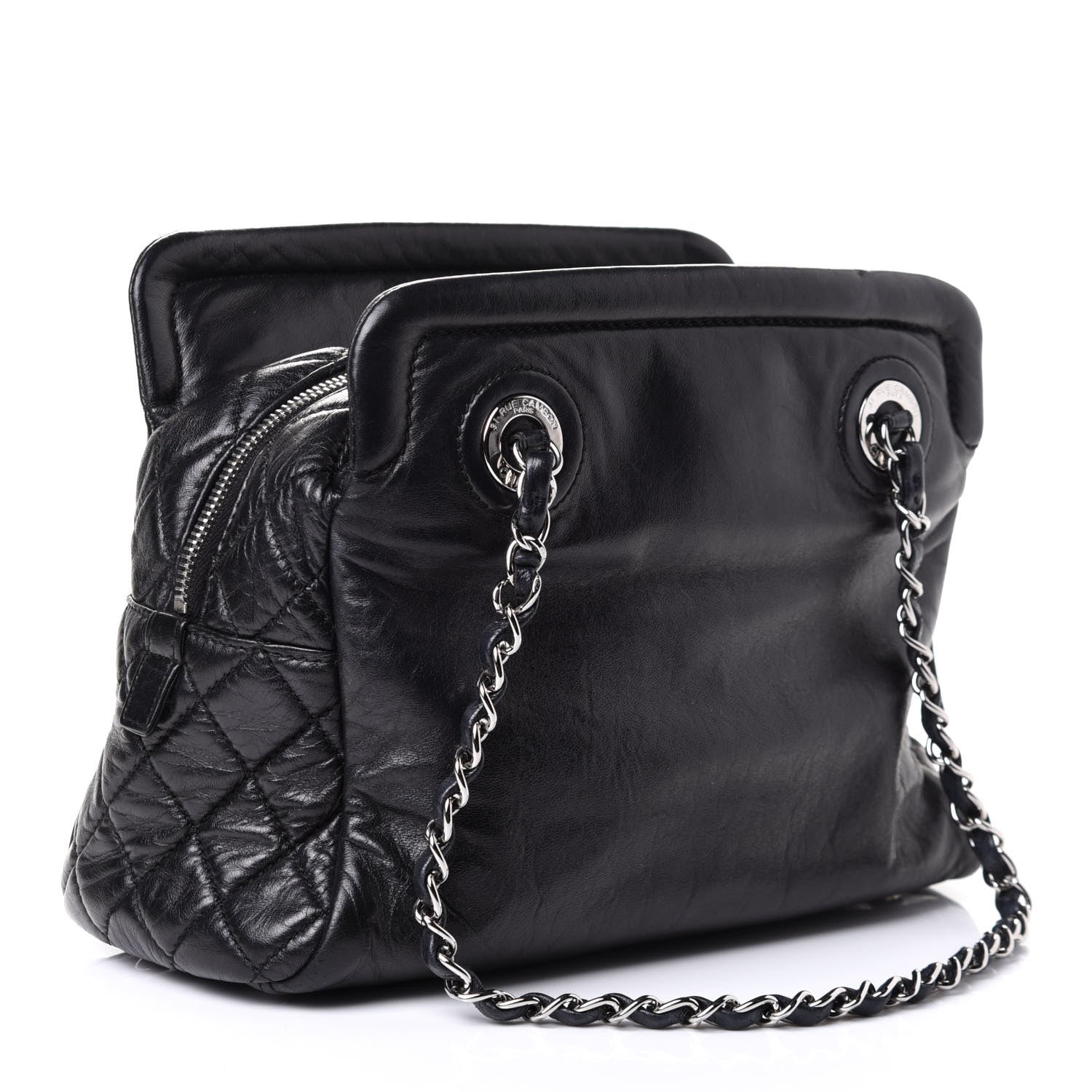 Chanel Calfskin Quilted CC Framed Bag Black 2 of 5
