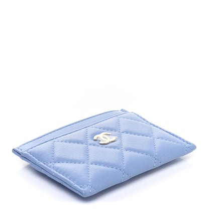 Chanel Lambskin Quilted Card Holder Light Blue 4 of 9