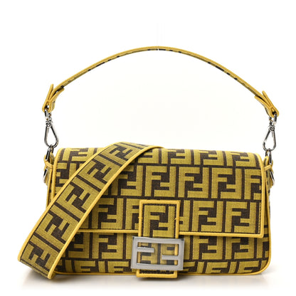 Fendi x FRGMT Woven Fabric Jacquard FF Embroidered Baguette Mimosa 1 of 10