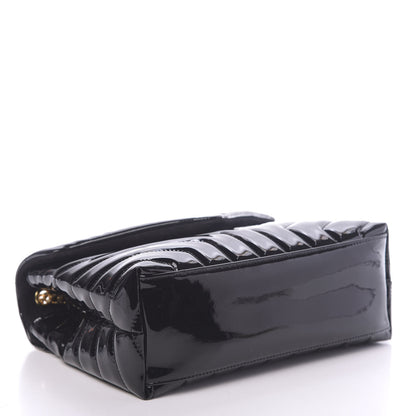 Saint Laurent Patent Y Quilted Monogram Small Loulou Chain Satchel Black 4 of 10