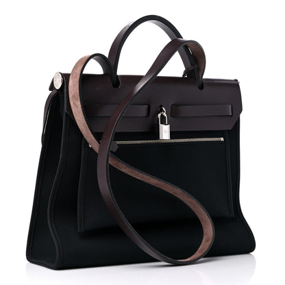 Hermes Toile Vache Hunter Herbag Zip 31 PM Black Ebene 3 of 15