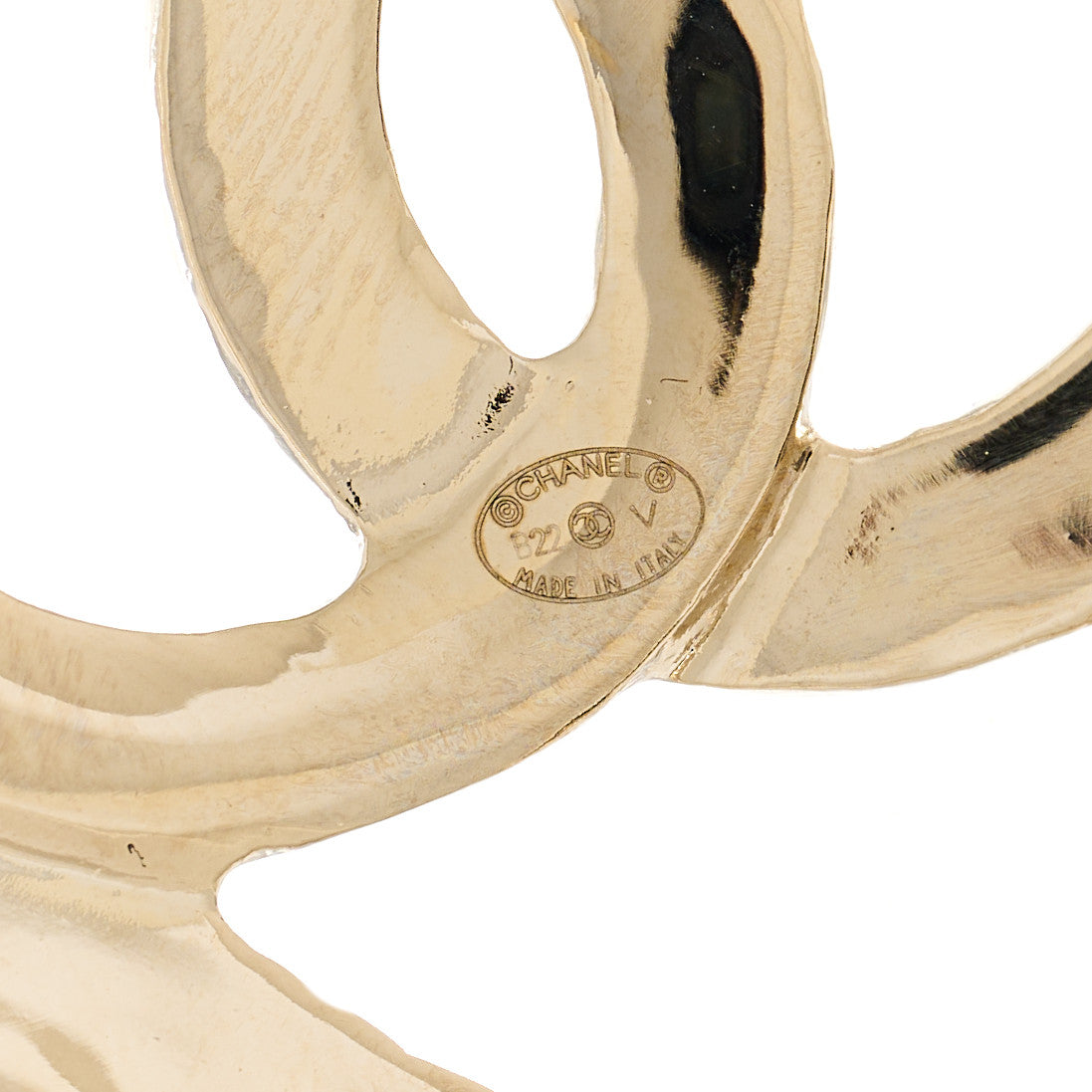 Metal CC Heart Coco In Love Hoop Earrings Gold