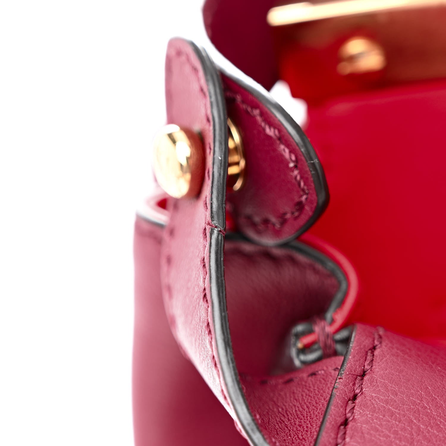 Fendi Vitello Seta Shiny Nappa Vitello Mirror Crystal Monster Eyes Medium Peekaboo Iconic Satchel Amarena Fiamma 11 of 12