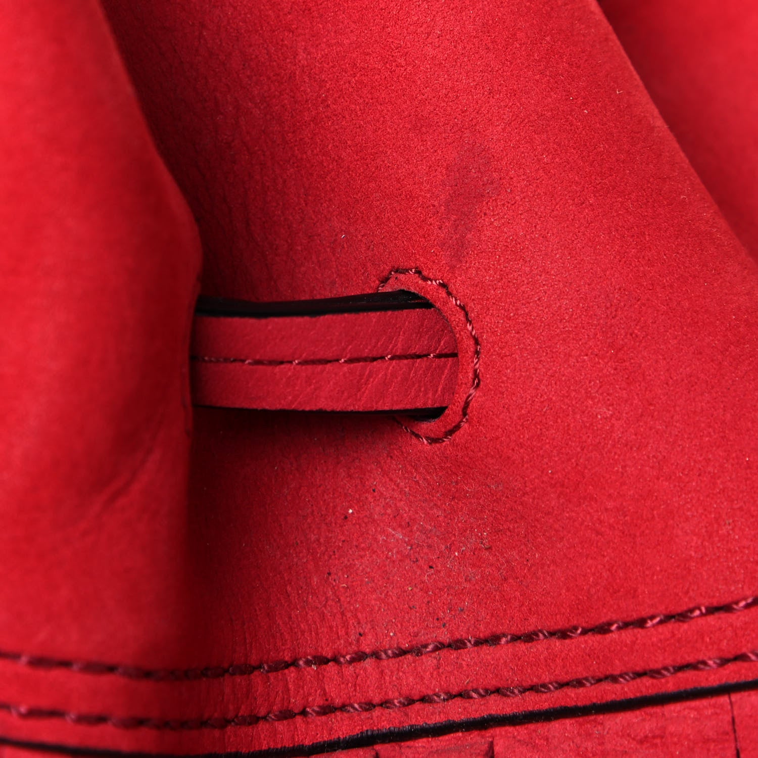 Burberry Suede Fringe Small Belgrove Bucket Bag Red 16 of 19