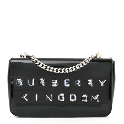 Burberry Patent Kingdom Flap Crossbody Black 1 of 12