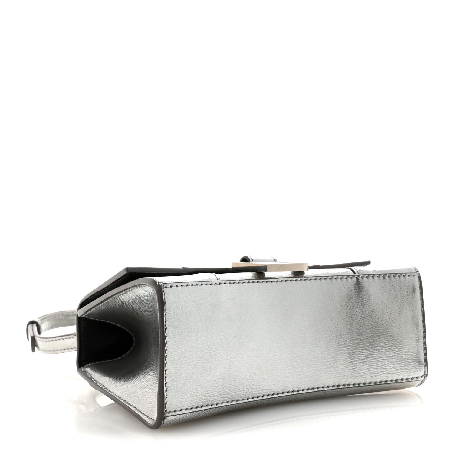 Balenciaga Metallic Textured Calfskin Hourglass Top Handle Bag XS Silver 4 of 9