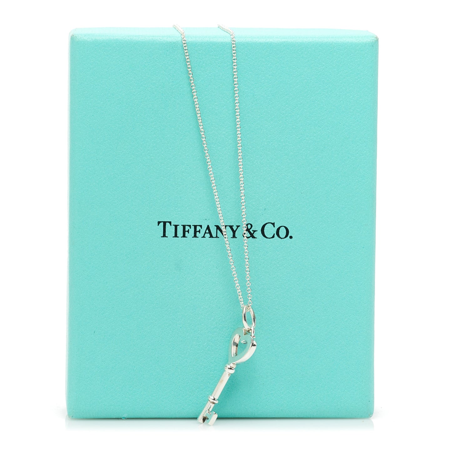 Sterling Silver Small Heart Key Pendant Necklace