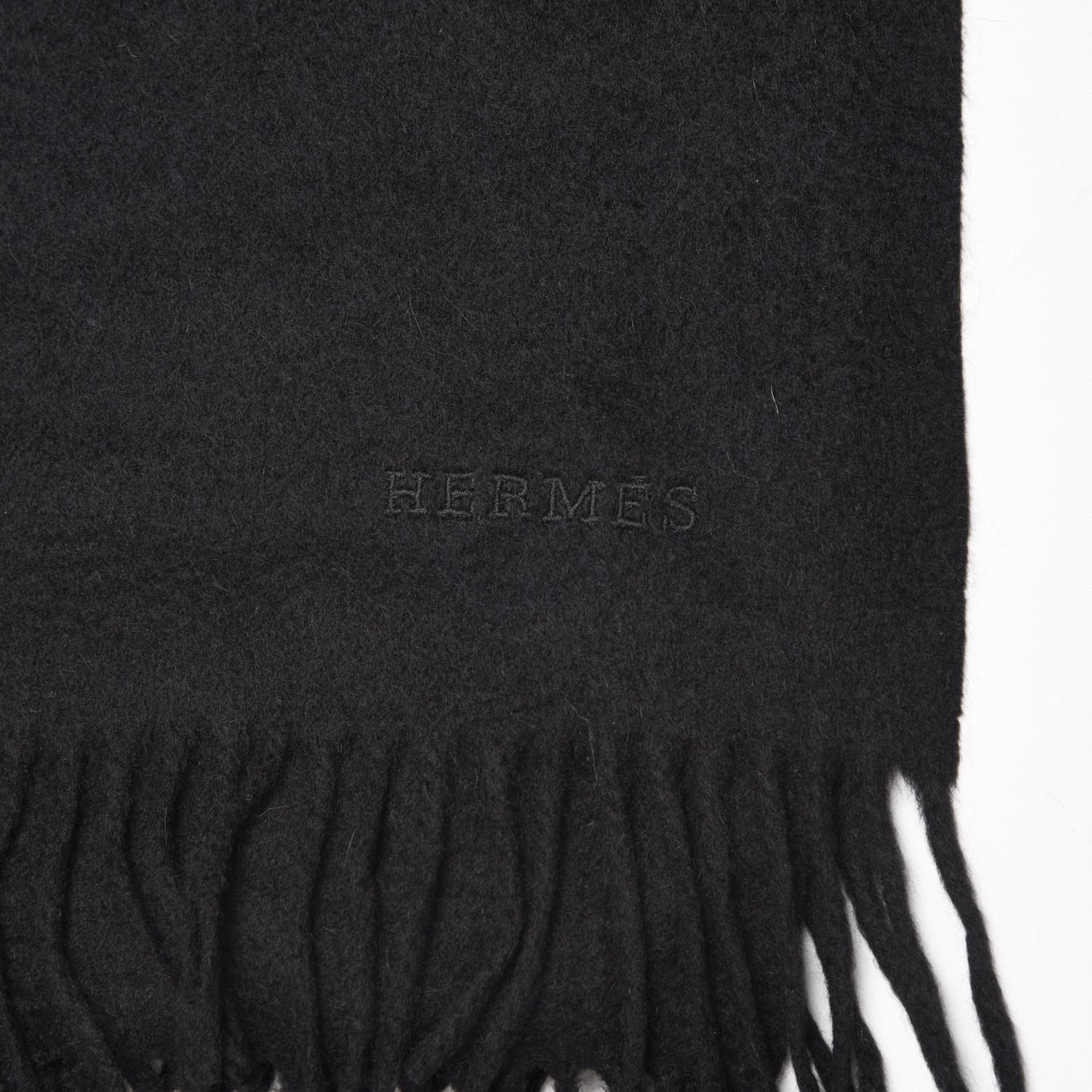 Cashmere Fringe Throw Blanket Black