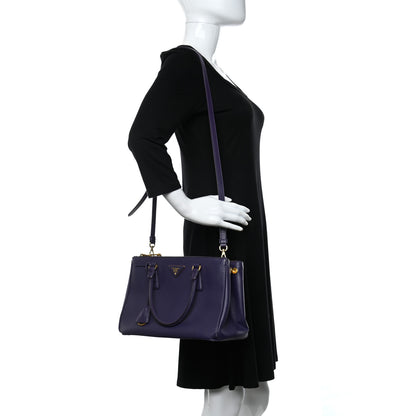 Prada Saffiano Small Galleria Double Zip Tote Uva 3 of 15