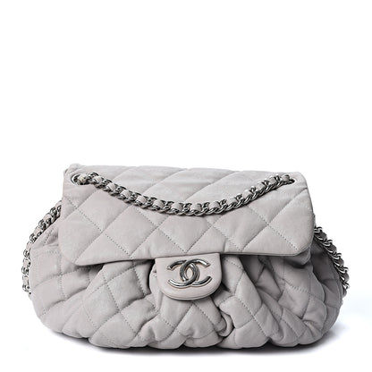 Chanel Washed Lambskin Quilted Medium Chain Around Messenger Grey 1 of 11