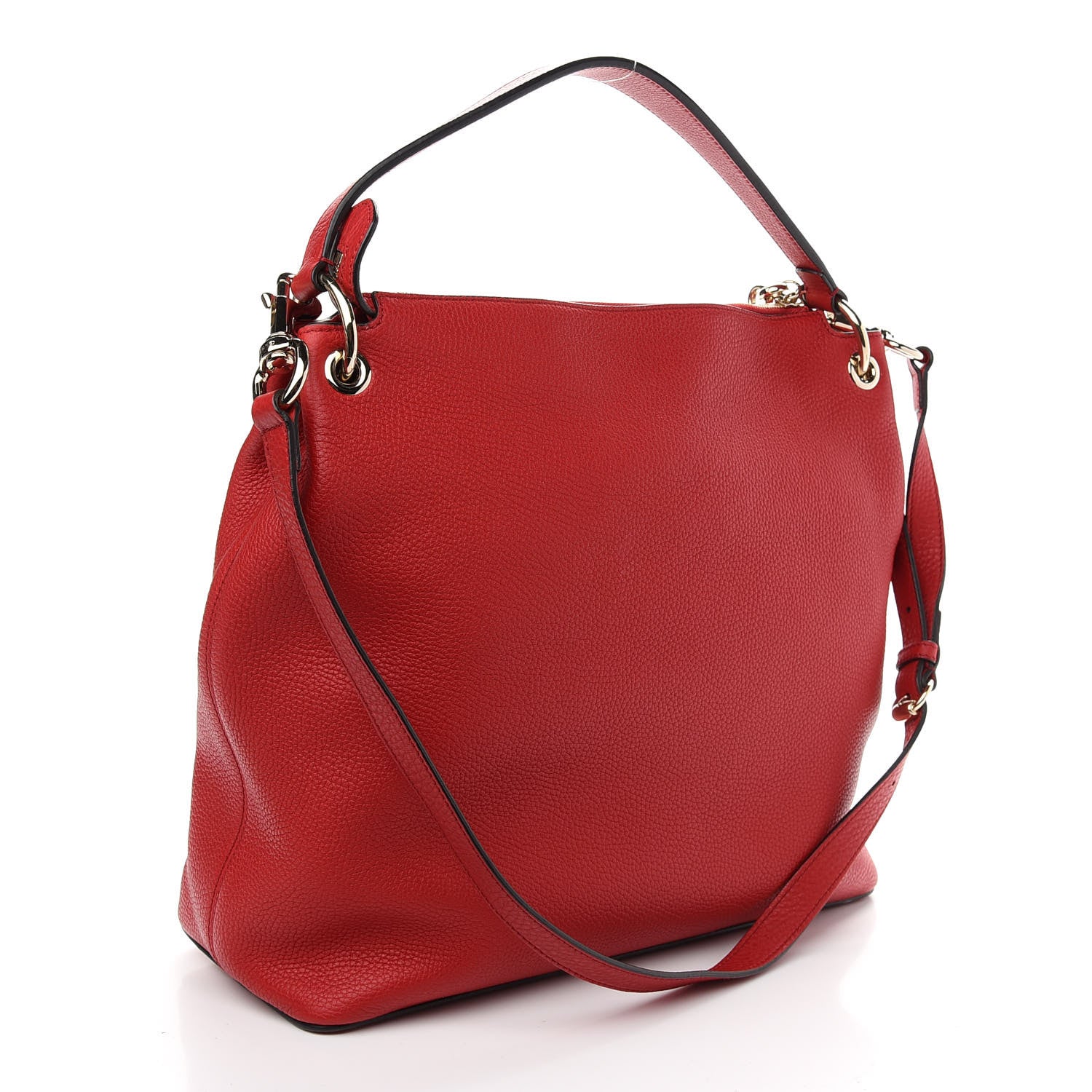 Gucci Pebbled Calfskin Large Soho Hobo Tabasco Red 3 of 9