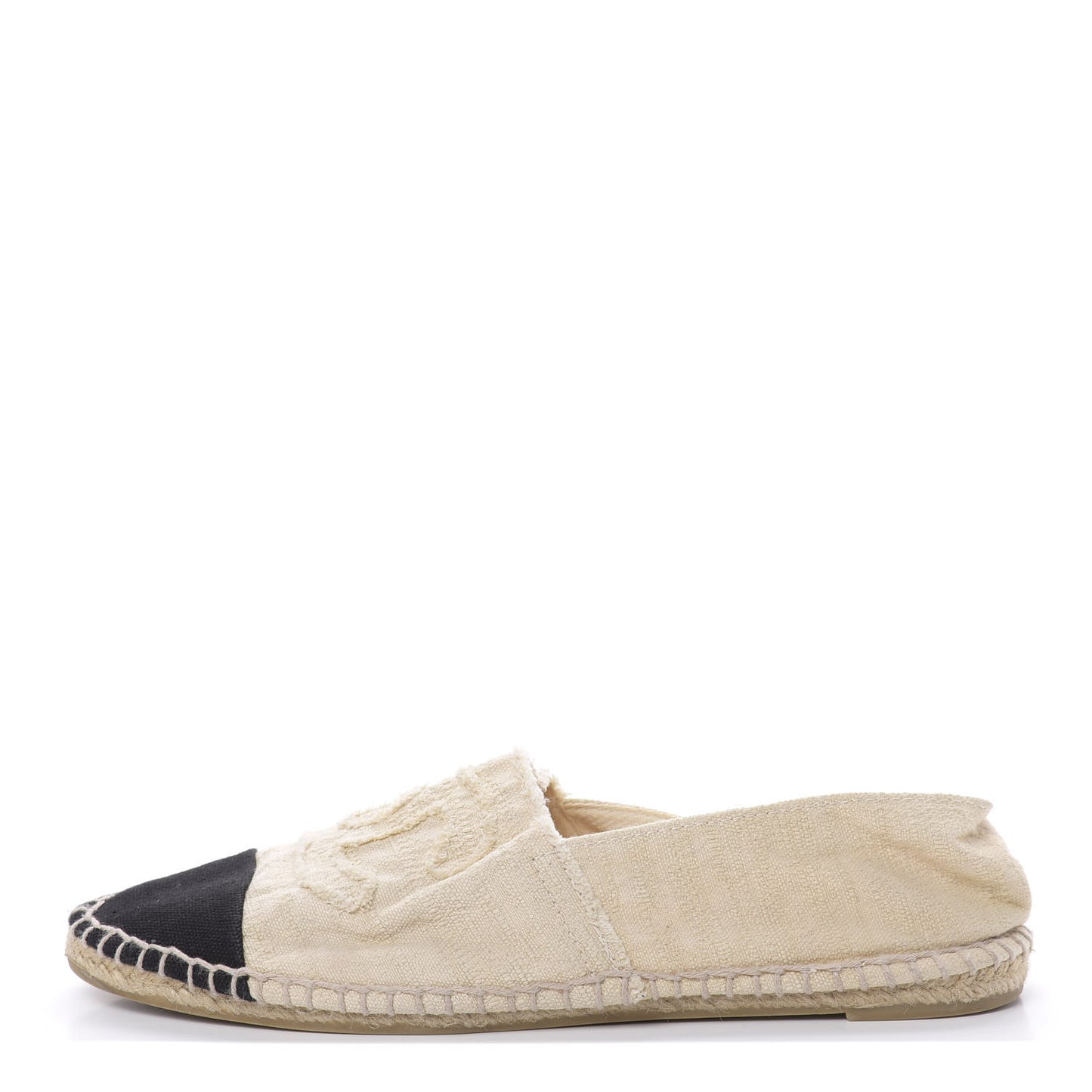Linen CC Espadrilles 39 Beige Black