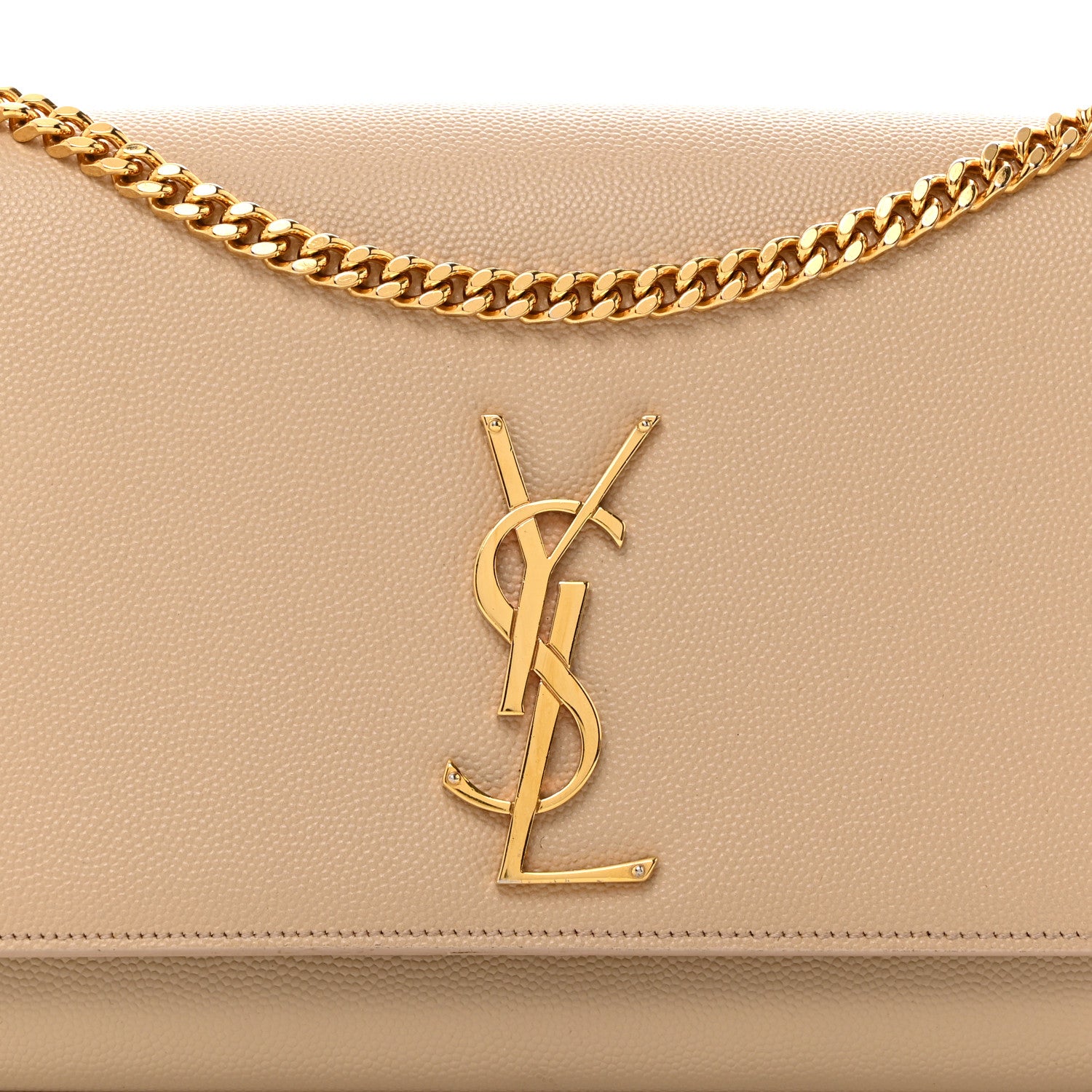 Saint Laurent Grain De Poudre Medium Monogram Kate Satchel Nude Powder 9 of 19