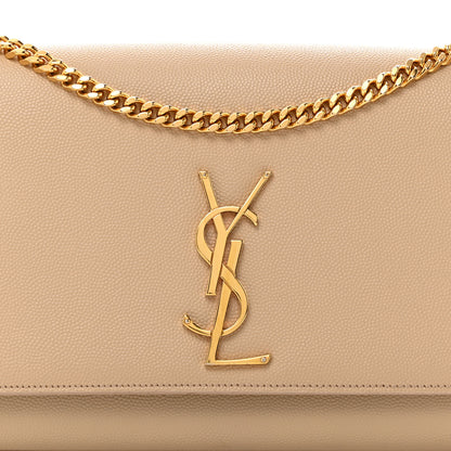 Saint Laurent Grain De Poudre Medium Monogram Kate Satchel Nude Powder 9 of 19