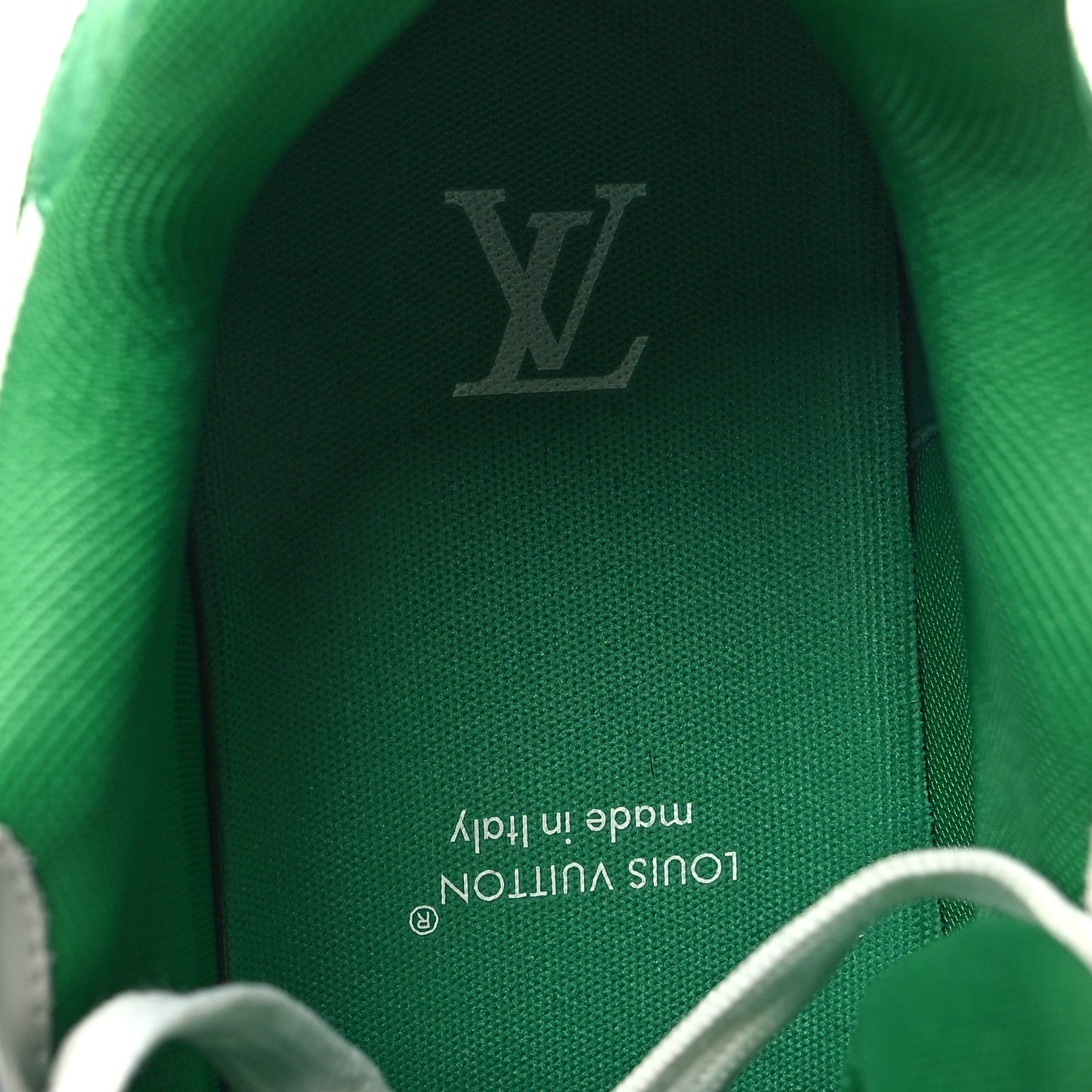 Monogram Denim Mens LV Trainer Sneakers 8 Green