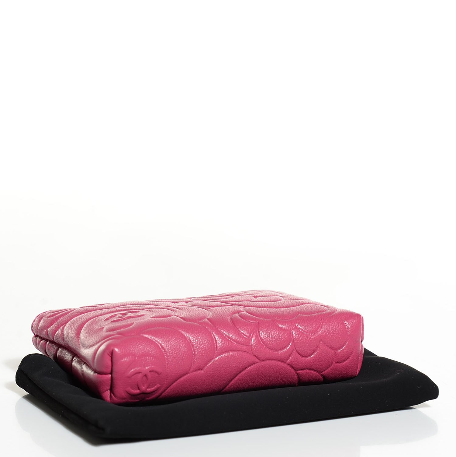 Chanel Lambskin Camellia Embossed Key Holder Case Fuchsia 4 of 8