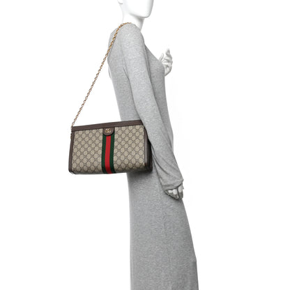 Gucci GG Supreme Monogram Web Medium Ophidia Chain Shoulder Bag Brown 2 of 10