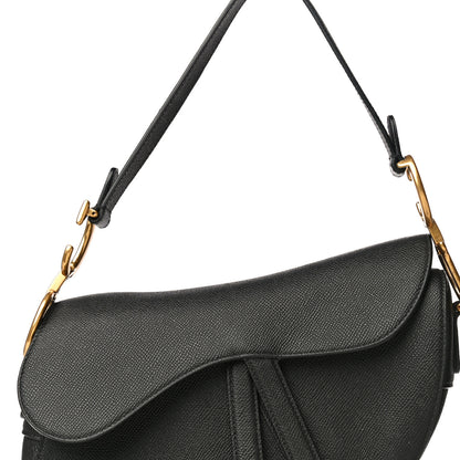 Christian Dior Grained Calfskin Saddle Bag Black 7 of 15