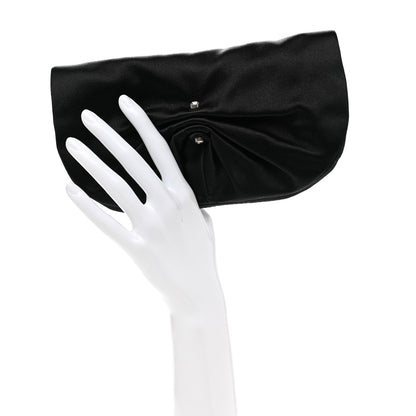 Saint Laurent Satin Crystal Evening Clutch Black 2 of 7