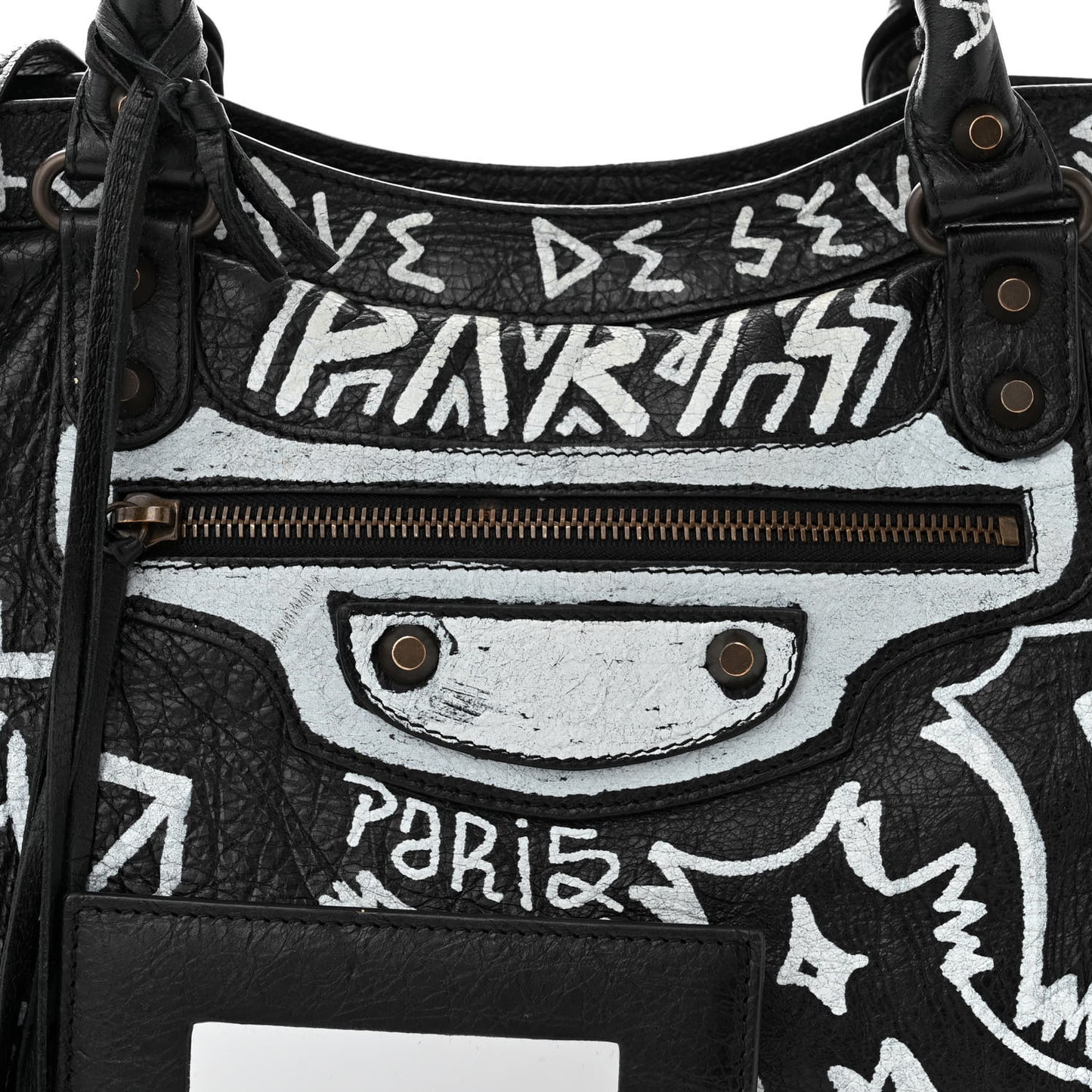 Agneau Arena Graffiti All Over Classic Hardware City Black White